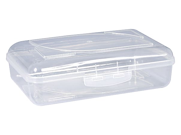 Cra-Z-Art Plastic School Box, 2-3/16”H x 5-3/16”W x 8”D, Clear