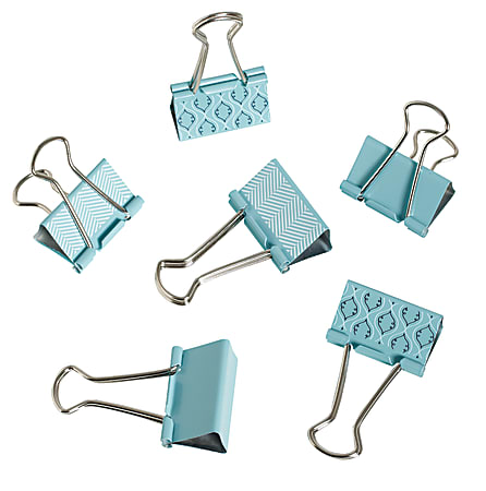 See Jane Work® Binder Clips, Blue, Pack Of 6