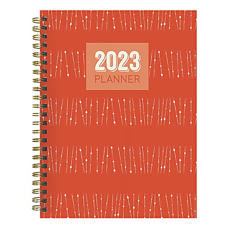 TF Publishing Medium Weekly/Monthly Planner, 6-1/2" x 8", Orange, January To December 2023