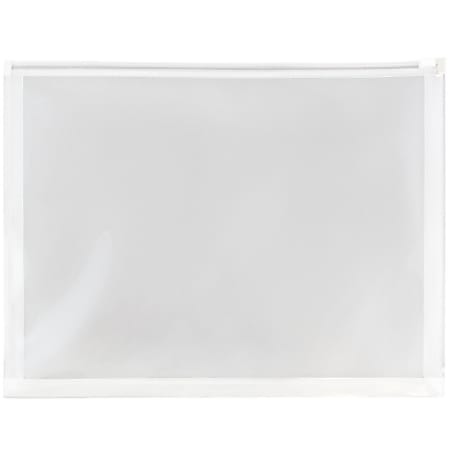 JAM Paper® Plastic Envelopes, Zipper Closure, Letter-Size, 9 3/4" x 13", Clear, Pack Of 12