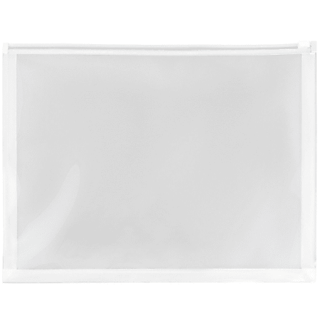 JAM Paper® Plastic Envelopes, Zipper Closure, Letter-Size, 9 3/4" x 13", Clear, Pack Of 12