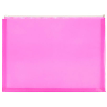 JAM Paper 10 Plastic Envelopes Zipper Closure Hot Pink Pack Of 12 - Office  Depot