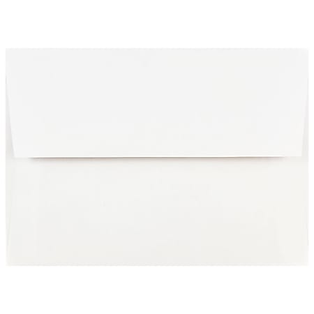 JAM Paper® Booklet Invitation Envelopes, A7, Gummed Seal, White, Pack Of 50 Envelopes
