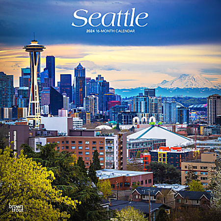 2024 BrownTrout Monthly Square Wall Calendar, 12" x 12", Seattle, January to December