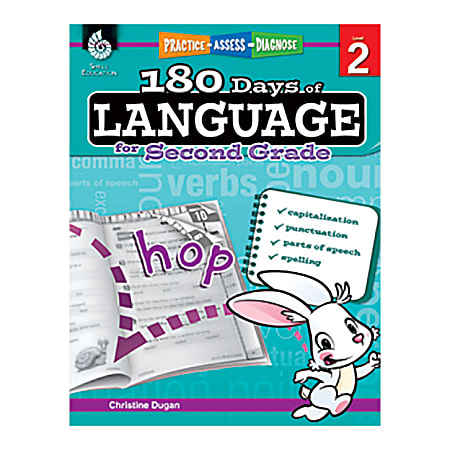 Shell Education 180 Days Of Language Workbook, Grade 2