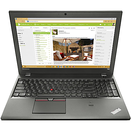 Lenovo ThinkPad T560 20FH001TUS 15.6" Notebook - Intel Core i7 (6th Gen) i7-6600U Dual-core (2 Core) 2.60 GHz - 8 GB DDR3L SDRAM - 256 GB SSD -
