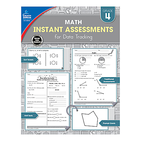 Carson-Dellosa Instant Assessments For Data Tracking Math Resource Book, Grade 4