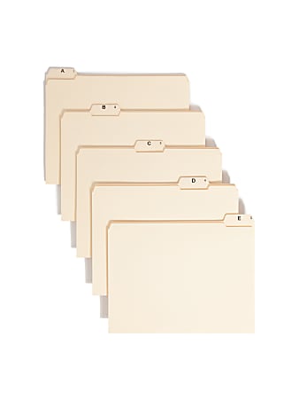 Smead Alphabetic Folder Sets - Letter - 8 1/2"x11" Sheet Size - 3/4" Expansion - 1/5 Tab Cut - Assorted Position Tab Location - 11777