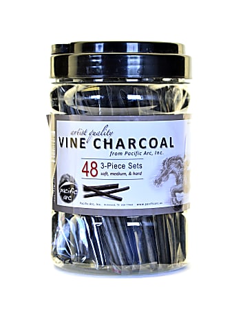 Pacific Arc Vine Charcoal 3-Piece Sets, Pack Of 48 Sets