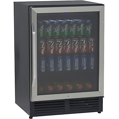 Avanti® 5 Cu. Ft. Beverage Cooler With Glass Door, Black/Silver