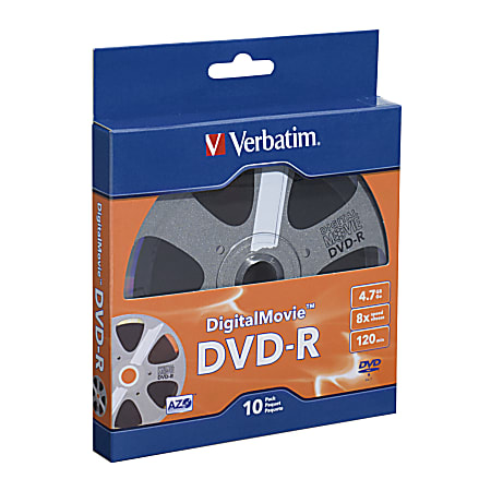 Verbatim® Digital Movie® DVD-R Bulk Box, Pack Of