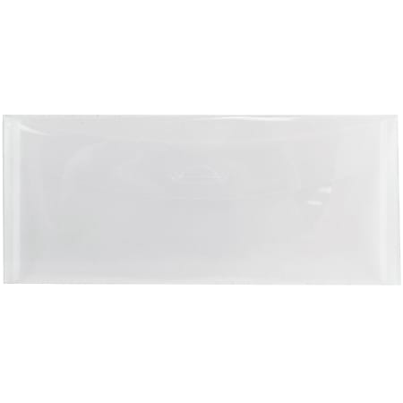 JAM Paper® #10 Plastic Business Envelopes, Tuck Flap Closure, Clear, Pack Of 12