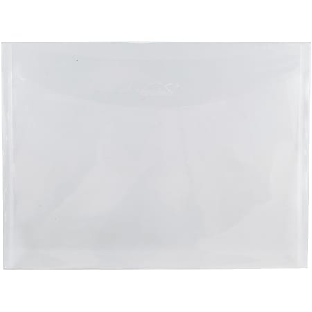 JAM Paper® Plastic Envelopes, Letter-Size, 8 7/8" x 12", Clear, Pack Of 12