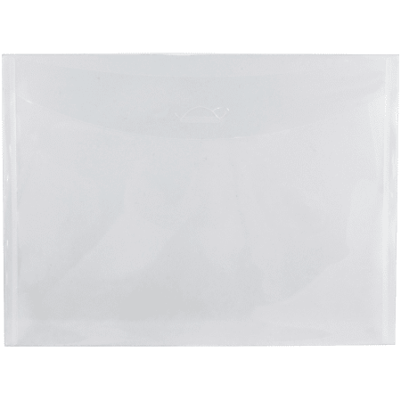 JAM Paper® Plastic Envelopes, Letter-Size, 8 7/8" x 12", Clear, Pack Of 12