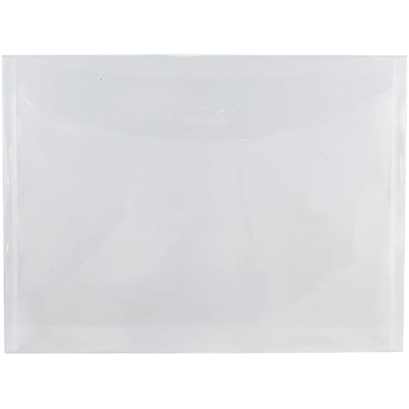Jam Paper Plastic Envelopes with Tuck Flap Closure - Letter Booklet - 8 7/8 x 12 - Clear - 12/Pack