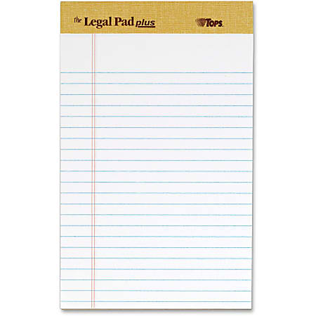 TOPS Binding Letr - Trim Perf. Writing Pads - Jr.Legal - 50 Sheets - 16 lb Basis Weight - 8" x 5" - 2.50" x 8"5" - White Paper - Perforated, Acid-free - 12 / Dozen
