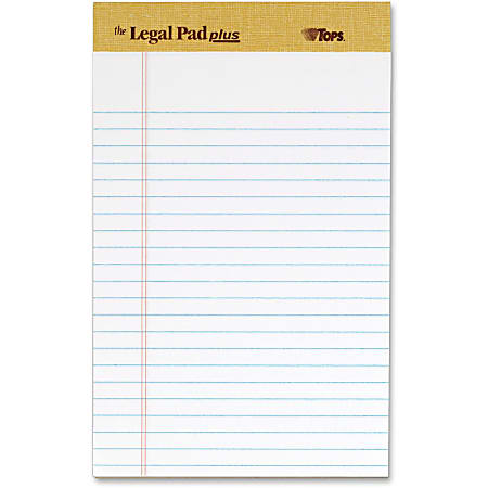 TOPS Binding Letr - Trim Perf. Writing Pads - Jr.Legal - 50 Sheets - 16 lb Basis Weight - 8"x5" - 2.50"x8"5" - 71500