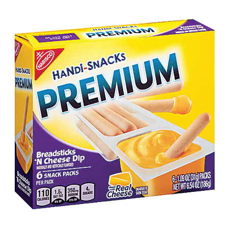 Kraft® Handi-Snacks Premium Breadsticks And Cheese Dip, 1.09 Oz, Box Of 6