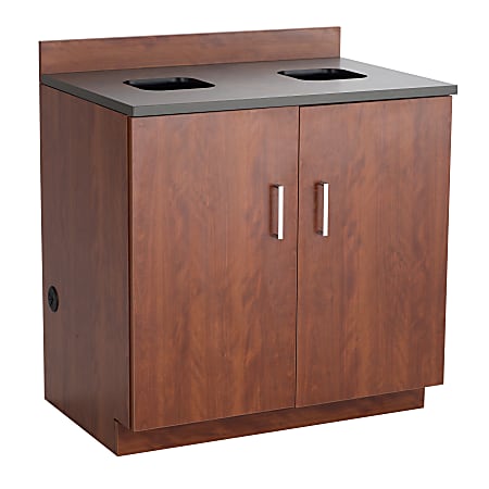 Safco® Modular Hospitality Base Cabinet, Waste Management, Mahogany/Rustic Slate