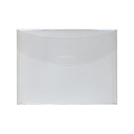 JAM Paper® Plastic Envelopes, 5 1/2" x 7 3/8", Clear, Pack Of 12