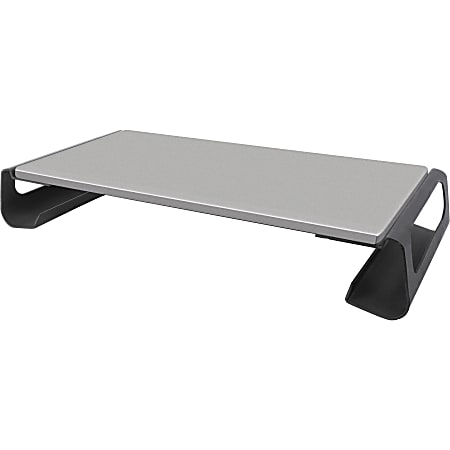 Kantek Contemporary Monitor Riser - 3.2" Height x 19.1" Width x 9.8" Depth - Steel, Medium Density Fiberboard (MDF) - Black, Gray
