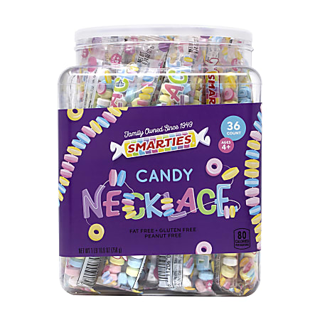 Smarties Candy Necklaces, Tub Of 36 Necklaces