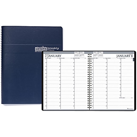 House of Doolittle Blue Professional Weekly Planner, 8 1/2" x 11", Simulated Leather, Blue, January 2019 to December 2019