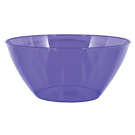 Amscan 5-Quart Plastic Bowls, 11" x 6", New Purple, Set Of 5 Bowls
