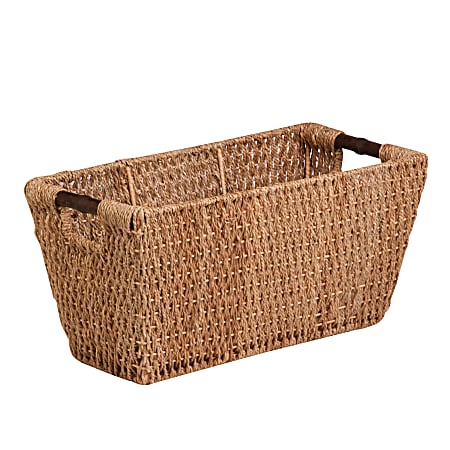 Honey-Can-Do Seagrass Basket With Handles, Medium Size, Brown/Natural