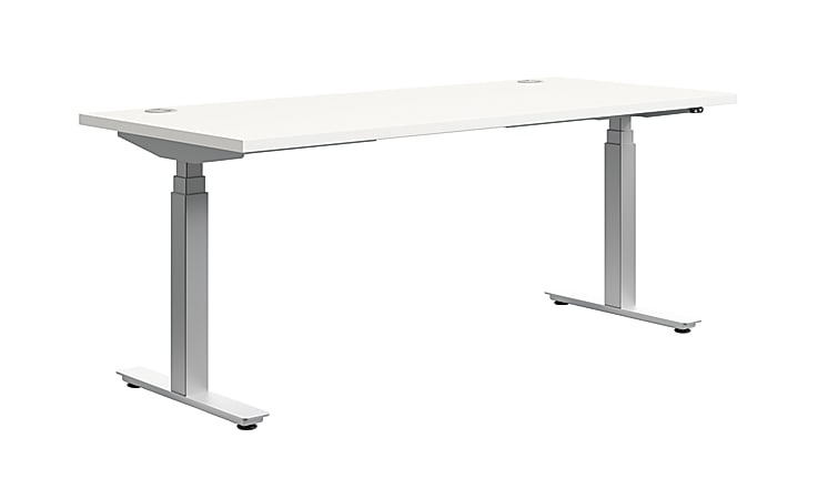 HON® Height-Adjustable Table Base, 49 1/4"H x 72"W x 24"D, Silver