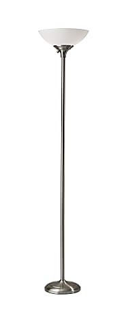 Adesso® Glenn 300W Torchiere, 71"H, Brushed Steel Base