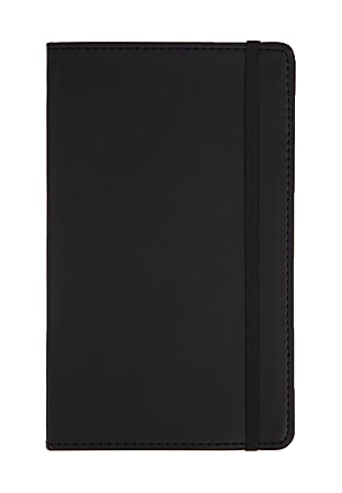 FORAY® Colorblock Journal, Soft Leatherette, 5" x 8 1/4", 240 Pages, Black