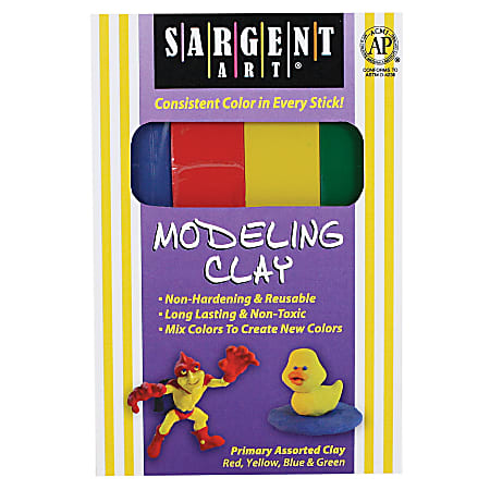 Sargent Art Non-Hardening Modeling Clay, 1 Lb, Assorted Primary Colors