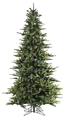 Fraser Hill Farm 7 1/2' Southern Peace Pine Artificial Christmas Tree, Green/Black