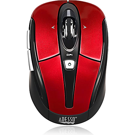 Adesso® iMouse S60R Wireless RF Programmable Nano Optical Mouse, Red