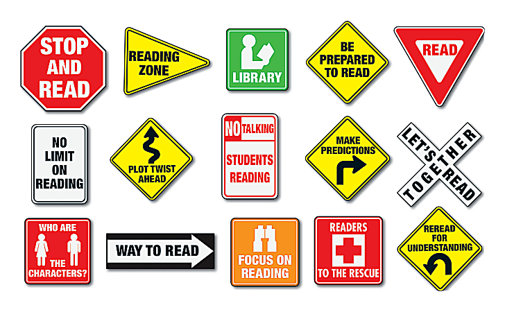 Carson-Dellosa Bulletin Board Set Reading Road Signs Grades K - 5