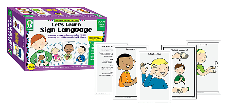 Key Education Let's Learn Sign Language Cards, Grades Pre-K - 2