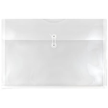 JAM Paper® Plastic Booklet Envelopes, 12" x 18",