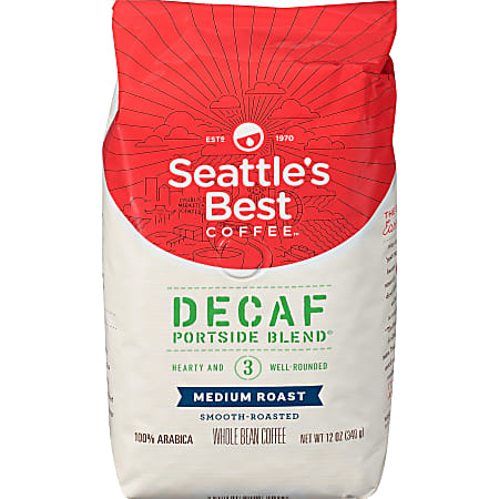 Seattle's Best Coffee® Ground Coffee, Level 3, Decaffeinated, Medium Roast, Portside Blend, 12 Oz Per Bag