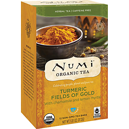 Numi® Turmeric Organic Tea, 1.3 Oz, Carton Of 12