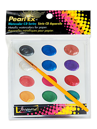 Jacquard Pearl Ex Watercolor CD, Set Of 12 Pans