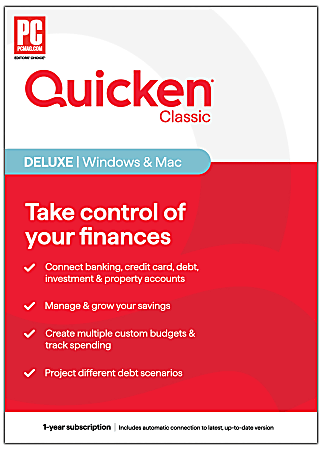 Quicken&reg; Classic Deluxe, 1-Year Subscription, Windows&reg;/Mac, Product Key