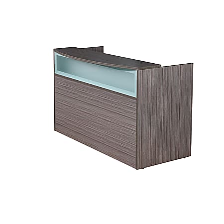 Boss Office Products 71"W Plexiglass Reception Desk, Driftwood