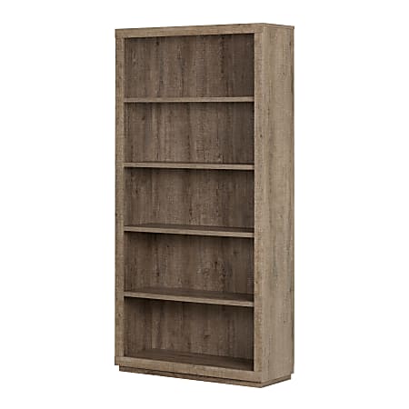 South Shore Kanji 5-Shelf Bookcase, Weathered Oak