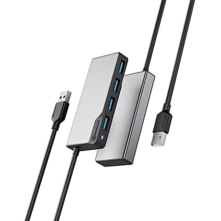 ALOGIC USB-A Fusion SWIFT 4-in-1 Hub -Space Grey - USB 3.2 (Gen 1) Type A - Portable - 4 USB Port(s) - PC, ChromeOS