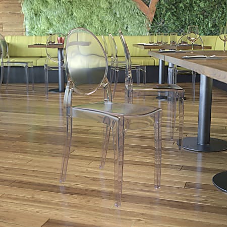 Flash Furniture Ghost Extra Wide Chairs, Clear, Set