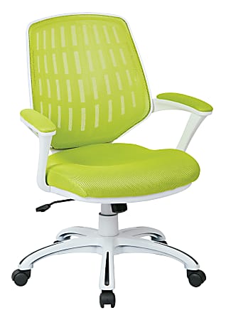 Office Star™ Avenue Six Calvin Mesh Mid-Back Chair, Green/White