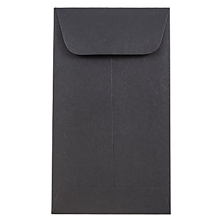 JAM Paper® Coin Envelopes, #5 1/2, Gummed Seal, 30% Recycled, Black, Pack Of 50