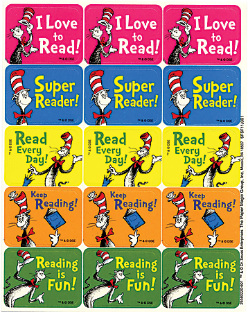 Dr. Seuss Themed Stickers, Cat In The Hat, "Success", 120-Pack