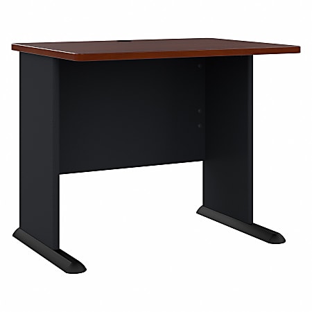 Bush Business Furniture Office Advantage Desk 36"W, Hansen Cherry/Galaxy, Standard Delivery